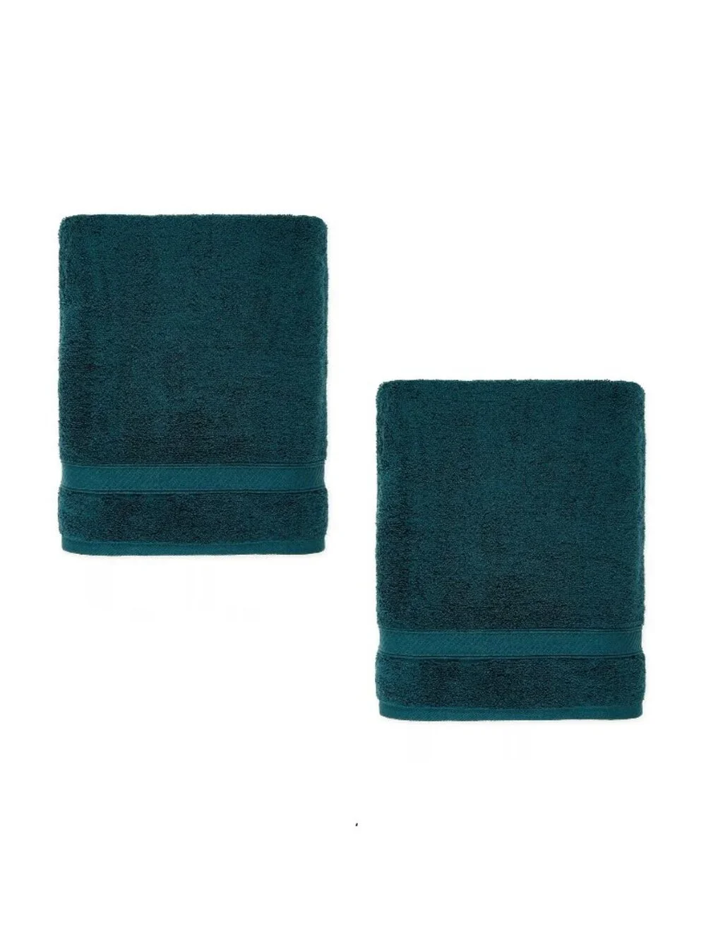2 new FOREST GREEN Nestwell Hygro 100% Cotton 30x54 inch Bath Towels - JUNE BUG